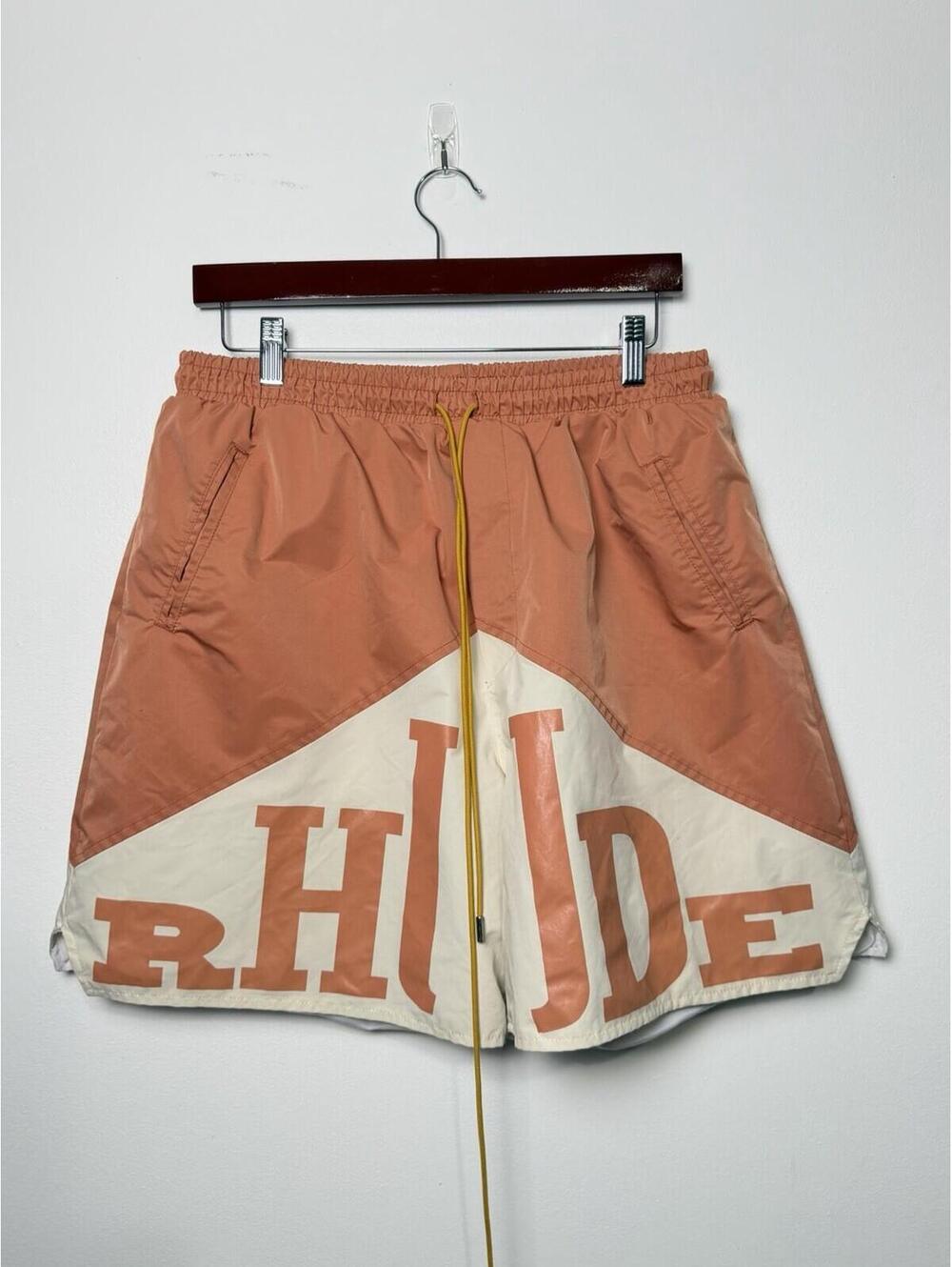 Rhude Color Block Logo Yachting Peach White XL